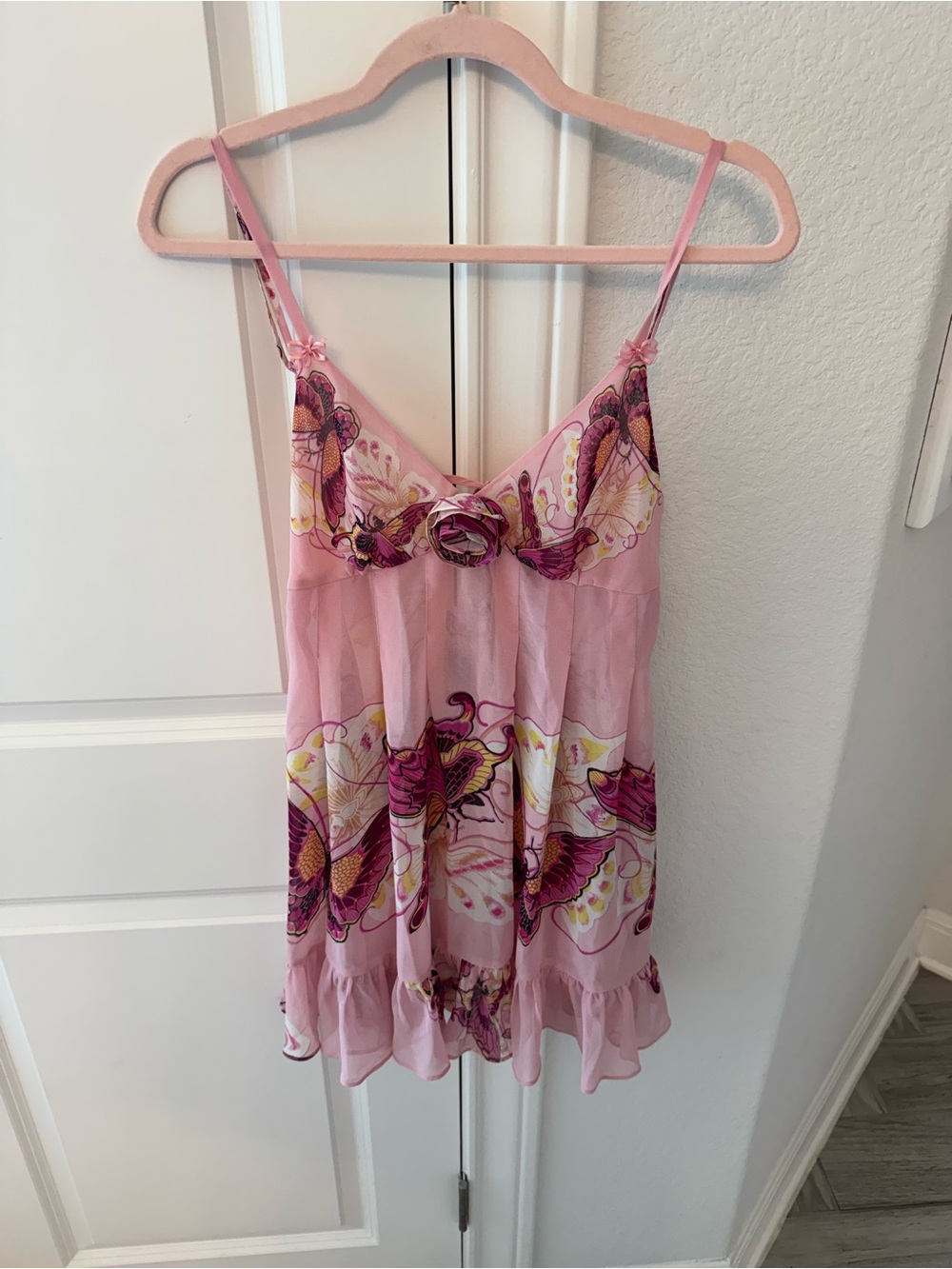 Sold-Betsey Johnson Pink Butterfly Intimates Dress